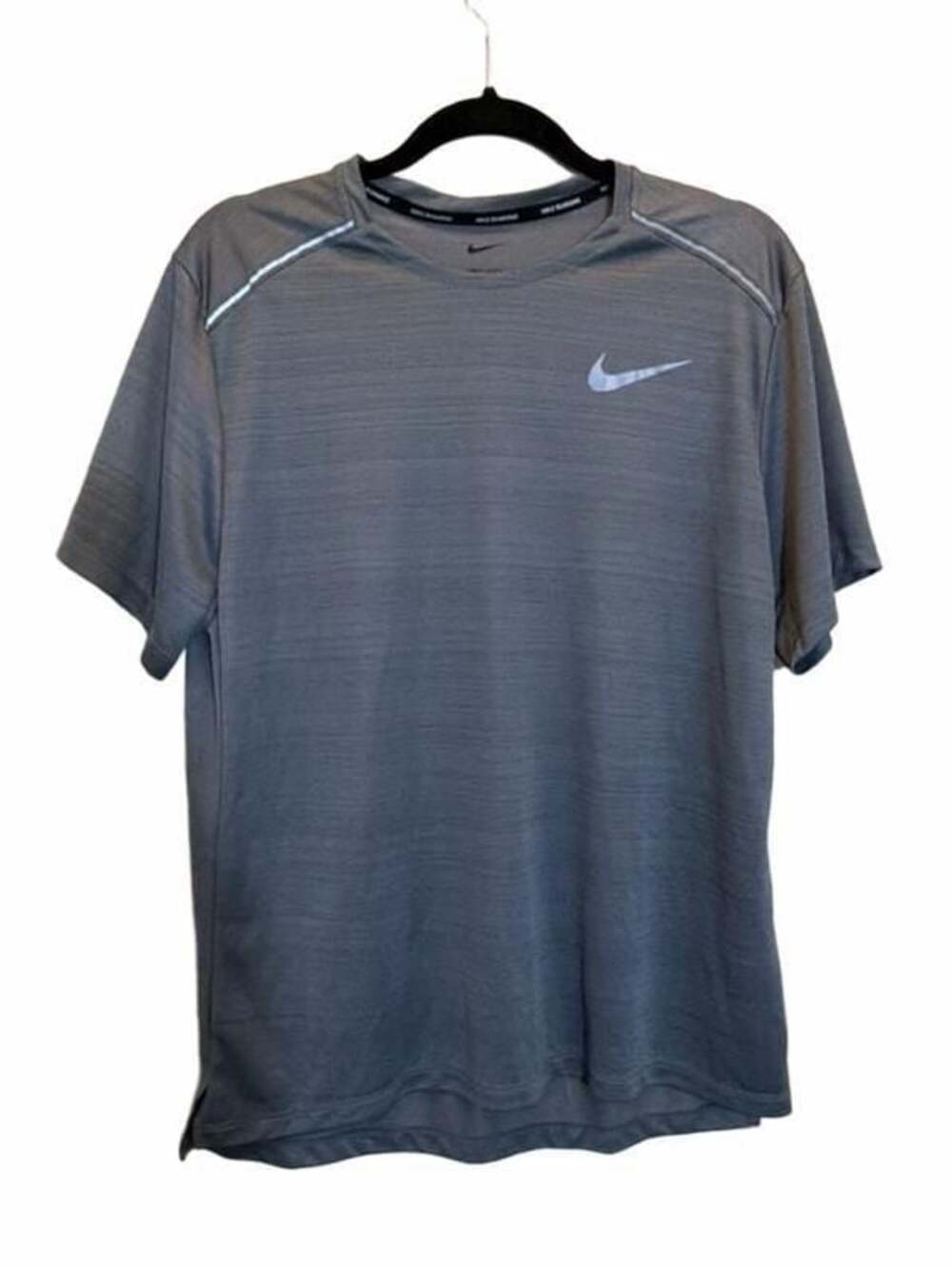 Nike Men's Dri-Fit Miler Gray Reflective Training Running Shirt AJ7565-085
